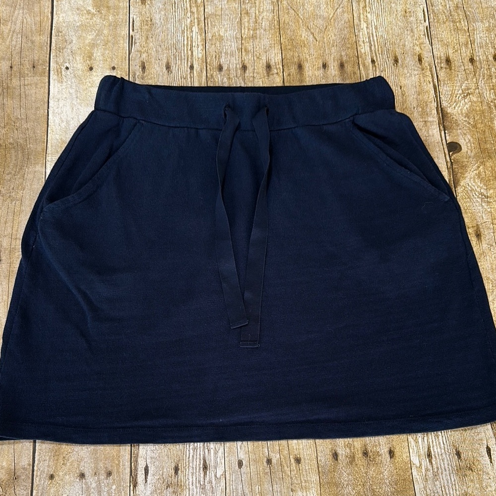 LOFT Navy Blue Cotton Mini Skirt Casual Essential